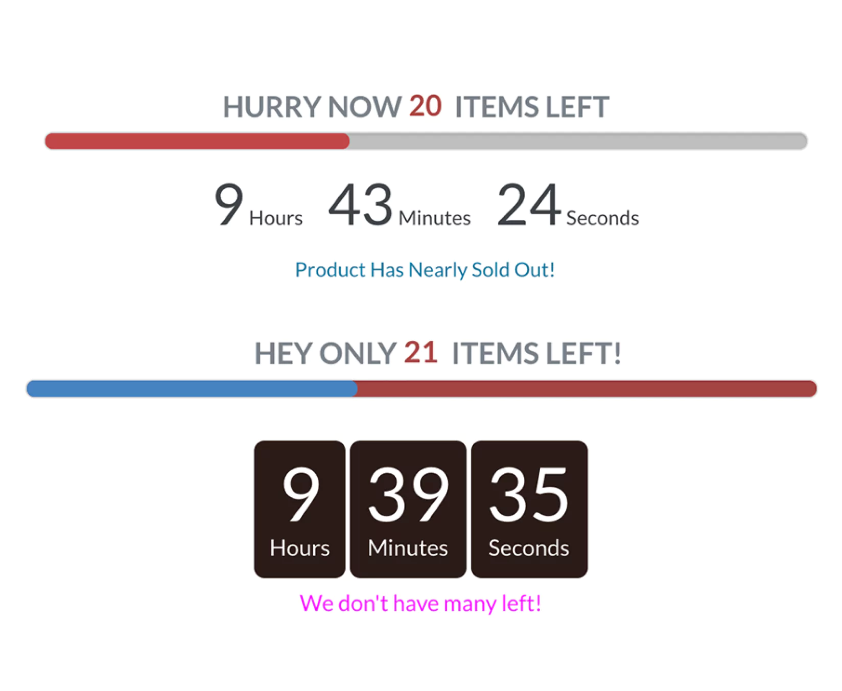 Built-in scarcity timer